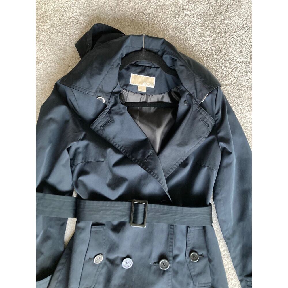 Michael Kors Trench Coat Navy Women S Hooded Quie… - image 5